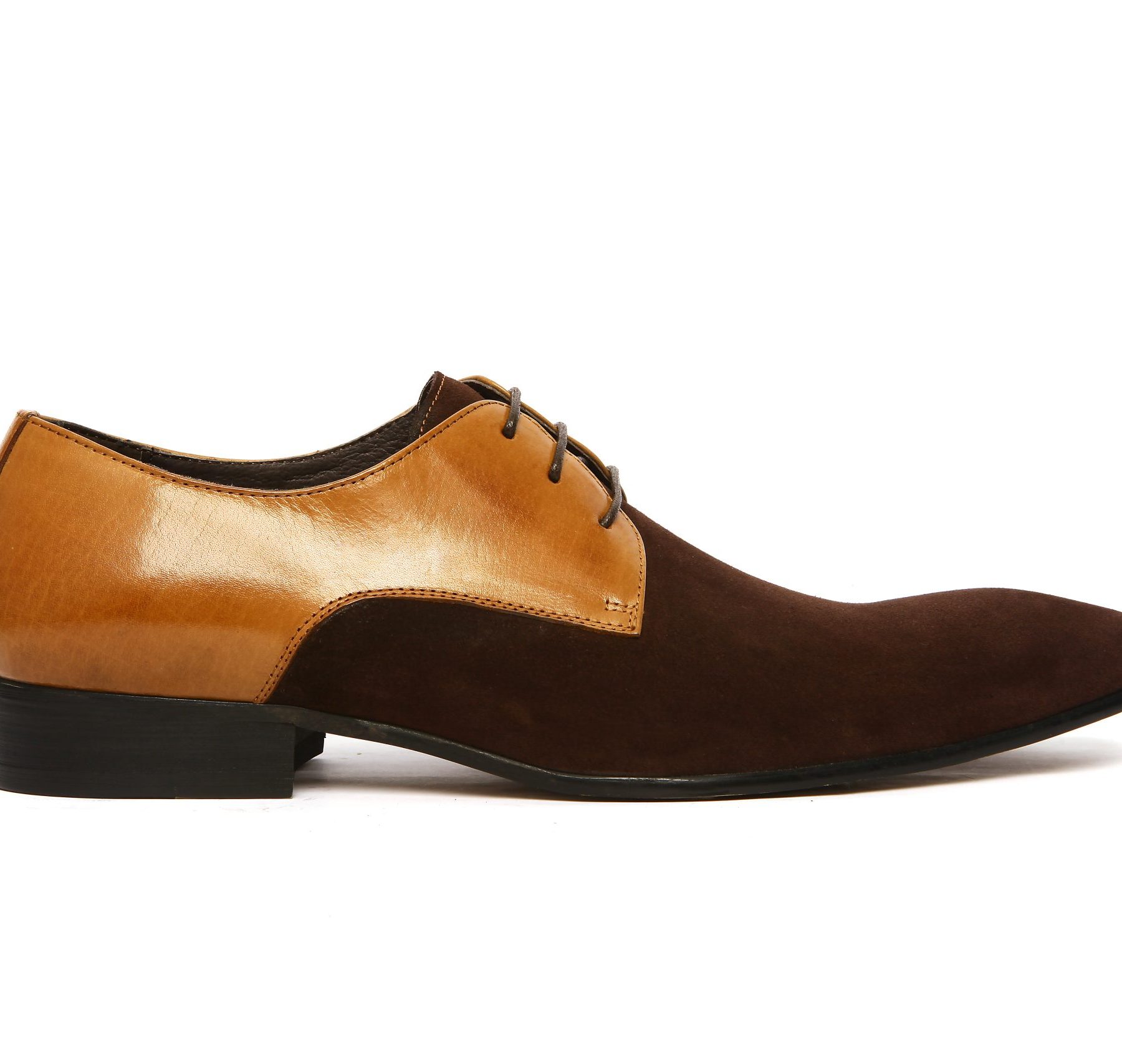 Zapato gamuza bicolor cafe 510-1A